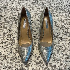BCBG Heels Silver Size 7 1/2 Heel Size 4in